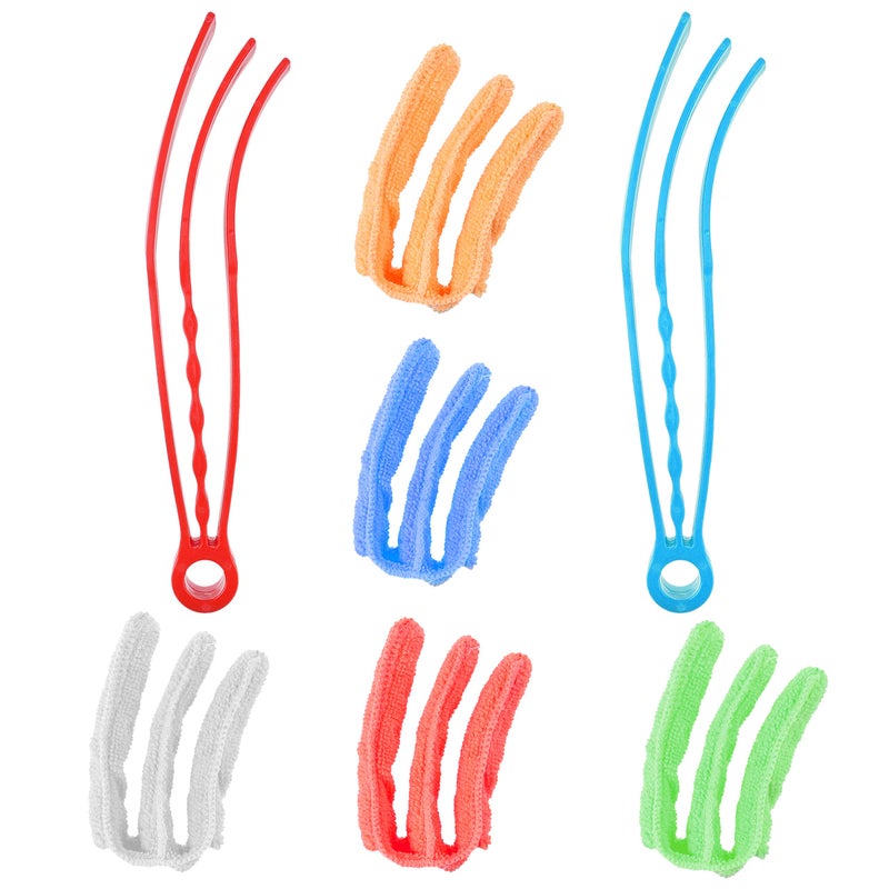 Kare Kind Window Blind Cleaner - 2 Clamps and 5 Removable Sleeves - Ideal Duster Cleaning Tool for Blinds, Shutters, Shades, Air Conditioner Vent Covers, etc. - Quick, Easy, Washable, Reusable - Firm Wipe - Image 4